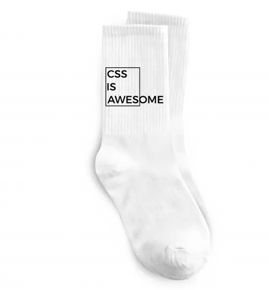 Шкарпетки Css is awesome Білий фото