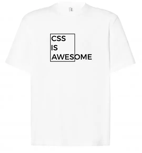 Футболка Оверсайз Css is awesome Білий фото