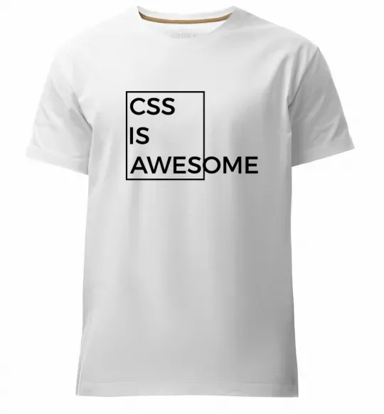 Мужская премиум футболка Css is awesome Белый фото