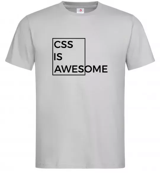 Мужская футболка Css is awesome Серый фото