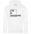 Чоловіча толстовка (худі) Css is awesome Білий фото