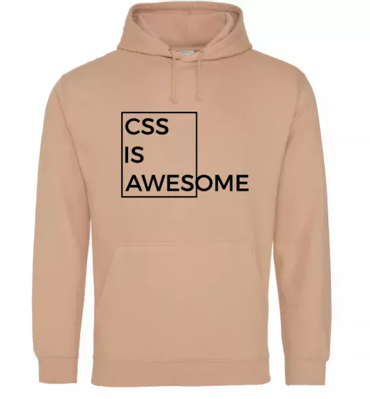 Чоловіча толстовка (худі) Css is awesome Пісочний фото