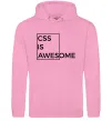 Женская толстовка (худи) Css is awesome Розовый фото