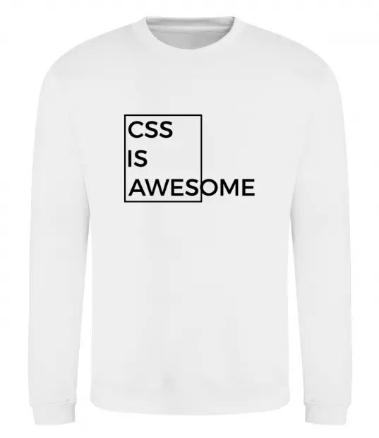 Світшот Css is awesome Білий фото