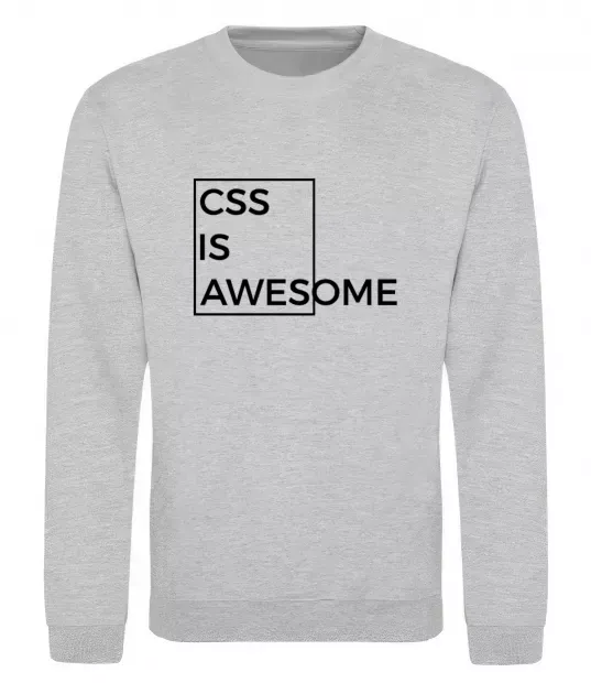 Світшот Css is awesome Сірий меланж фото