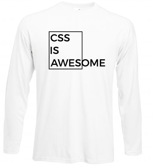 Лонгслів Css is awesome Білий фото