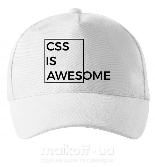 Кепка Css is awesome Білий фото