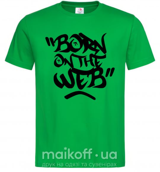 Мужская футболка Born on the web Зеленый фото