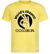 Чоловіча футболка World's okayest coder Лимонний фото