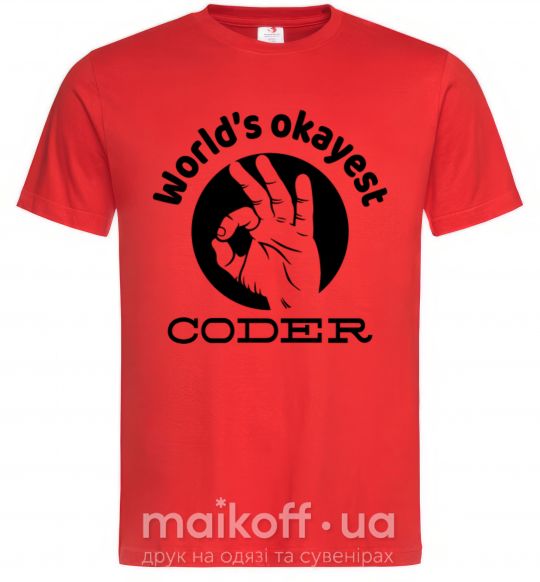 Чоловіча футболка World's okayest coder Червоний фото