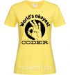 Женская футболка World's okayest coder Лимонный фото