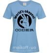 Жіноча футболка World's okayest coder Блакитний фото