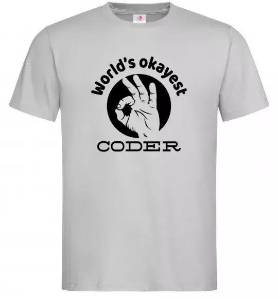 Чоловіча футболка World's okayest coder Сірий фото