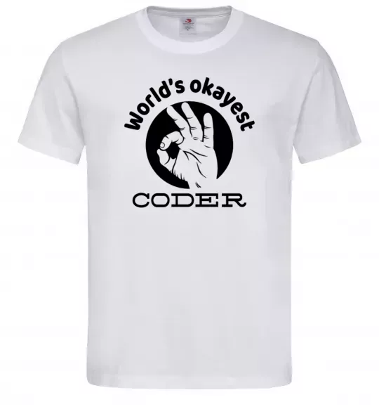 Чоловіча футболка World's okayest coder Білий фото