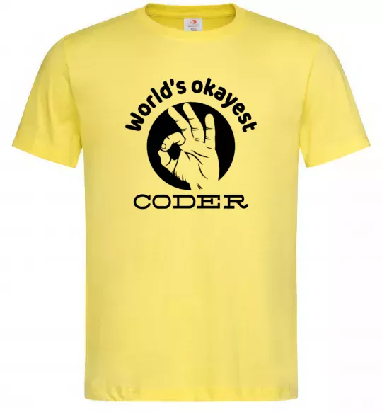 Чоловіча футболка World's okayest coder Лимонний фото