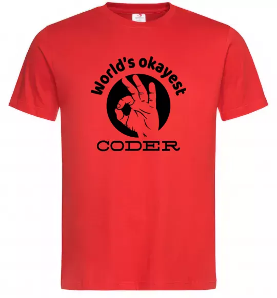 Чоловіча футболка World's okayest coder Червоний фото