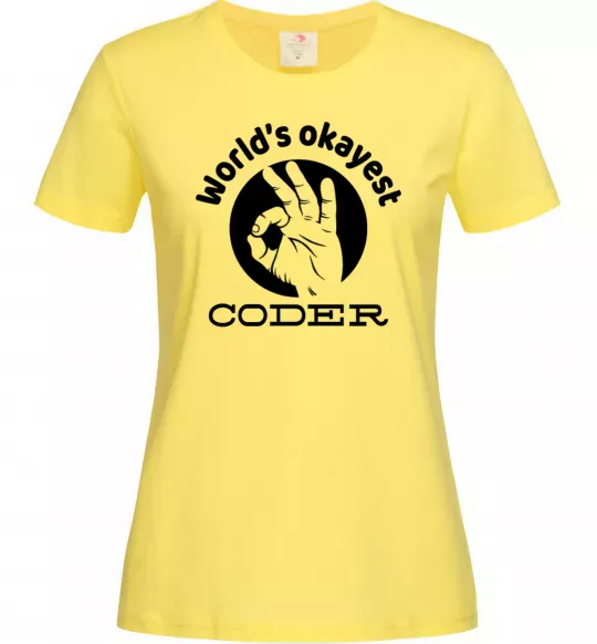 Жіноча футболка World's okayest coder Лимонний фото