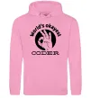 Мужская толстовка (худи) World's okayest coder Розовый фото