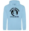 Мужская толстовка (худи) World's okayest coder Голубой фото