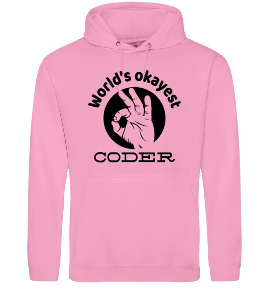 Женская толстовка (худи) World's okayest coder Розовый фото