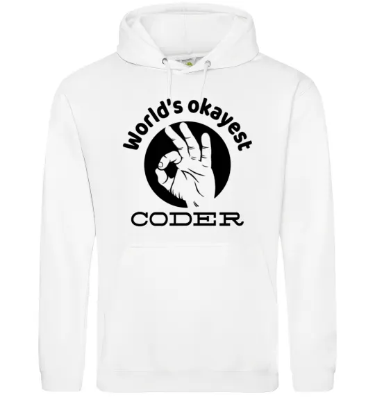 Женская толстовка (худи) World's okayest coder Белый фото