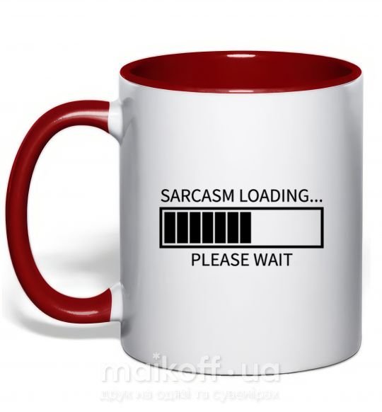 Чашка с цветной ручкой Sarcasm loading Красный фото
