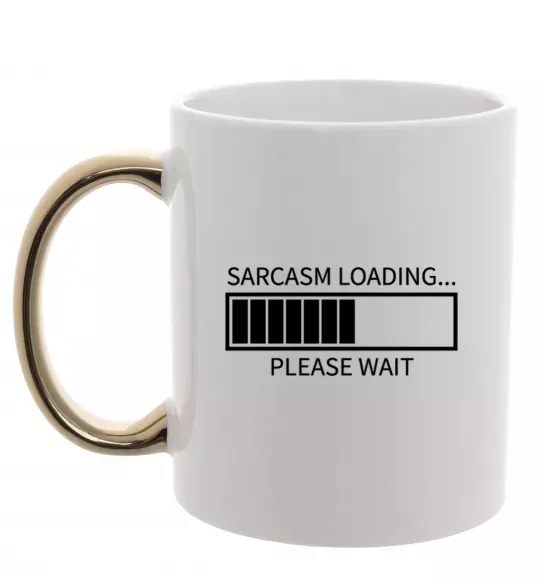 Чашка з кольоровою ручкою Sarcasm loading Золото фото