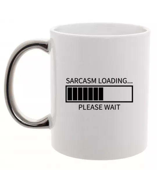 Чашка з кольоровою ручкою Sarcasm loading Срібло фото