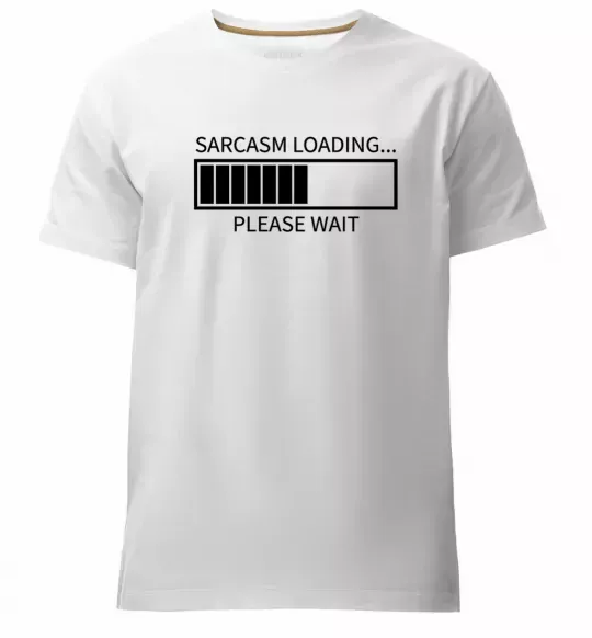 Мужская премиум футболка Sarcasm loading Белый фото
