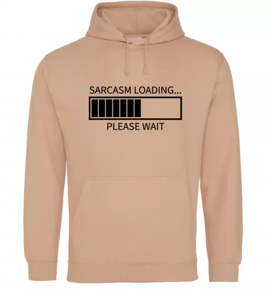 Мужская толстовка (худи) Sarcasm loading Песочный фото