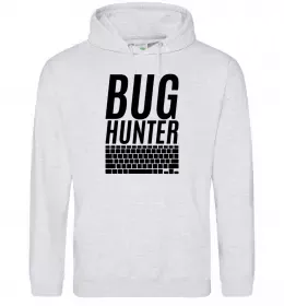 Мужская толстовка (худи) Bug hanter Серый меланж фото