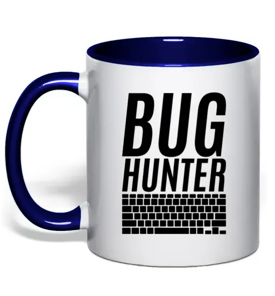 Чашка з кольоровою ручкою Bug hanter Глибокий темно-синій фото