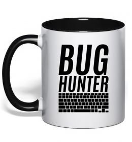 Чашка с цветной ручкой Bug hanter