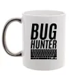 Чашка з кольоровою ручкою Bug hanter Срібло фото