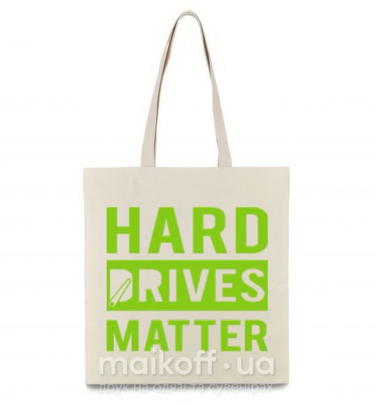 Еко-сумка Hard drives matter Бежевий фото