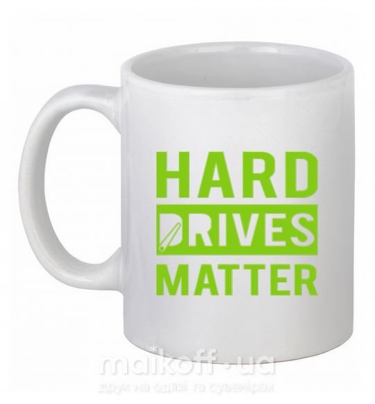 Чашка керамическая Hard drives matter Белый фото