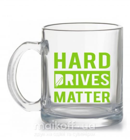Чашка стеклянная Hard drives matter Прозрачный фото