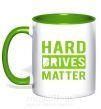 Чашка з кольоровою ручкою Hard drives matter Зелений фото