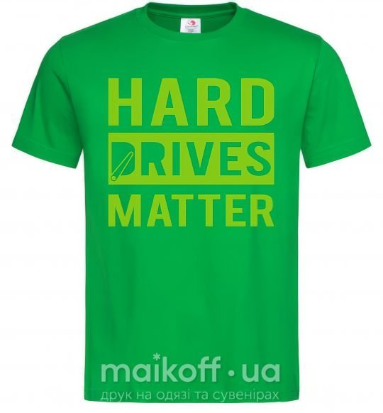 Мужская футболка Hard drives matter Зеленый фото