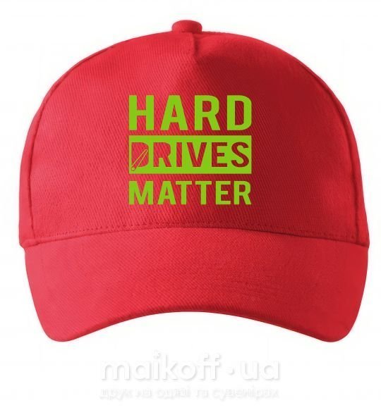 Кепка Hard drives matter Червоний фото