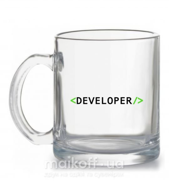 Чашка скляна Developer Прозорий фото