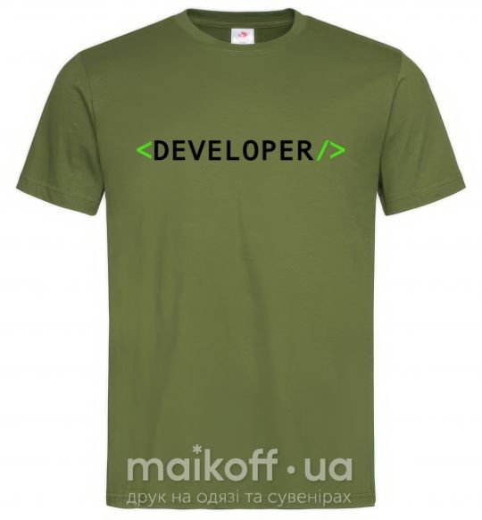 Чоловіча футболка Developer Оливковий фото