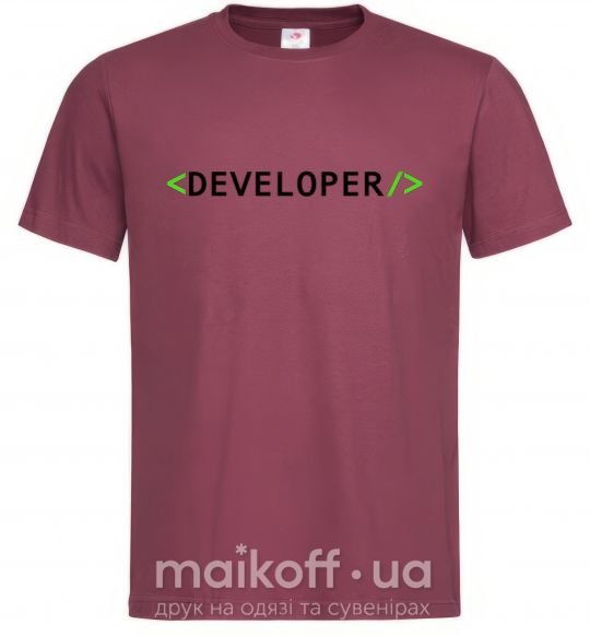 Чоловіча футболка Developer Бордовий фото