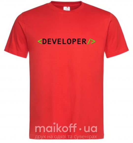 Чоловіча футболка Developer Червоний фото