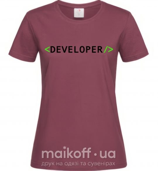 Жіноча футболка Developer Бордовий фото