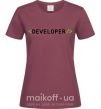 Жіноча футболка Developer Бордовий фото