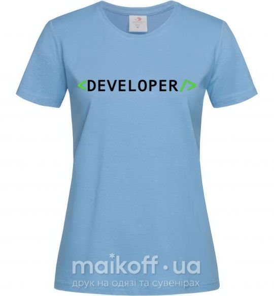 Жіноча футболка Developer Блакитний фото