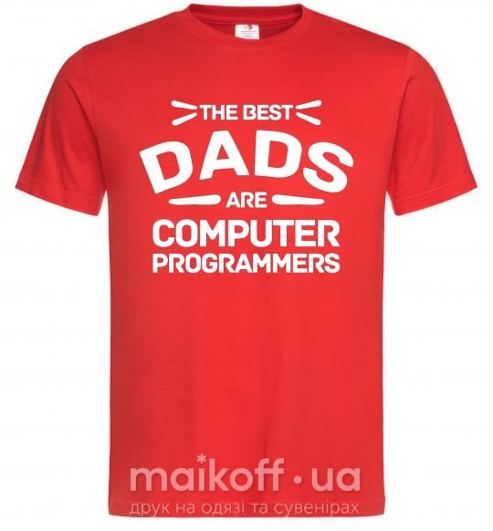 Чоловіча футболка The best dads programmers Червоний фото