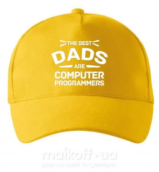 Кепка The best dads programmers Сонячно жовтий фото