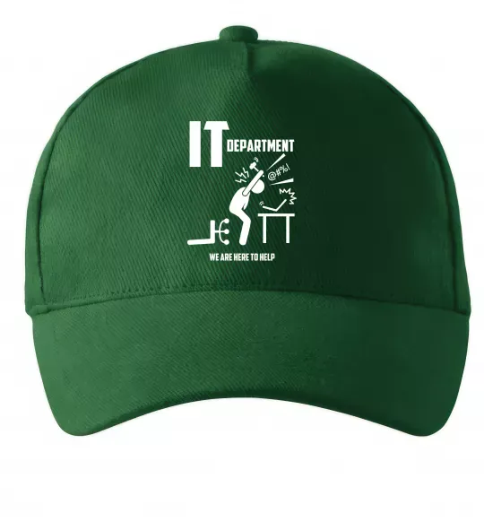 Кепка IT department we are here to help Темно-зеленый фото